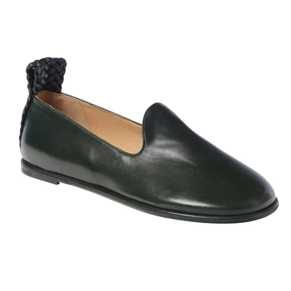 Dear Frances Mika Flat Black Leather Loafers Ballet Shoes Italy EU 37 1/2 US 7.5